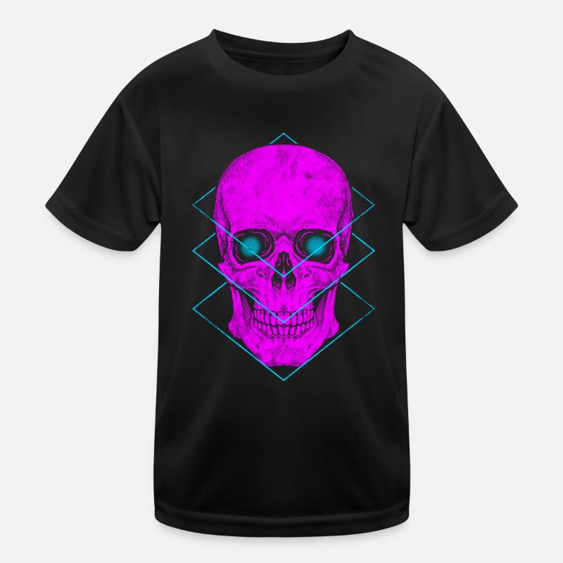 Vaporwave Schädel Kinder Funktions-T-Shirt