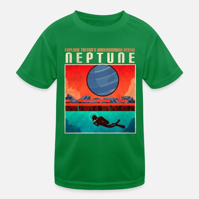 Triton Moon Neptune Planète Affiche T-shirt sport Enfant