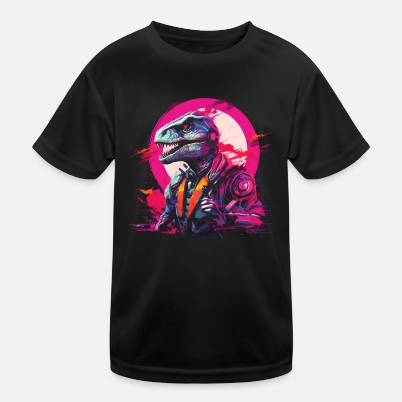 Futuristischer T-Rex Kinder Funktions-T-Shirt