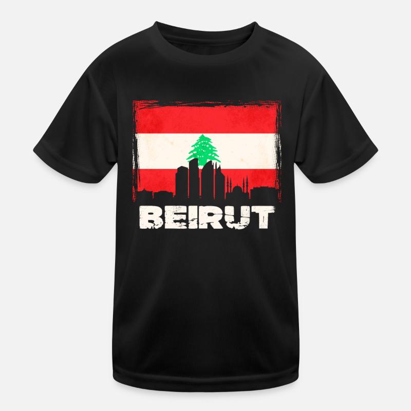 Beirut Lebanon Flag Kids Functional T-Shirt