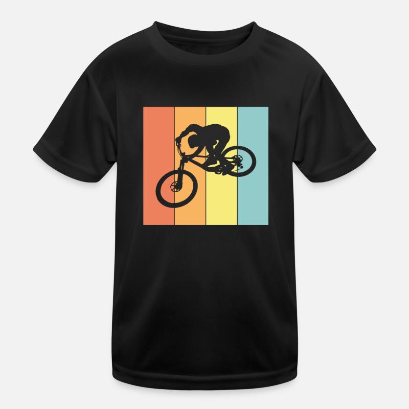 Biker MIT Biken - Kinder Funktions-T-Shirt - Schwarz