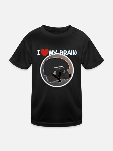 I love my brain Wolverine don't care - Kinder Funktions-T-Shirt - Schwarz - Vorne