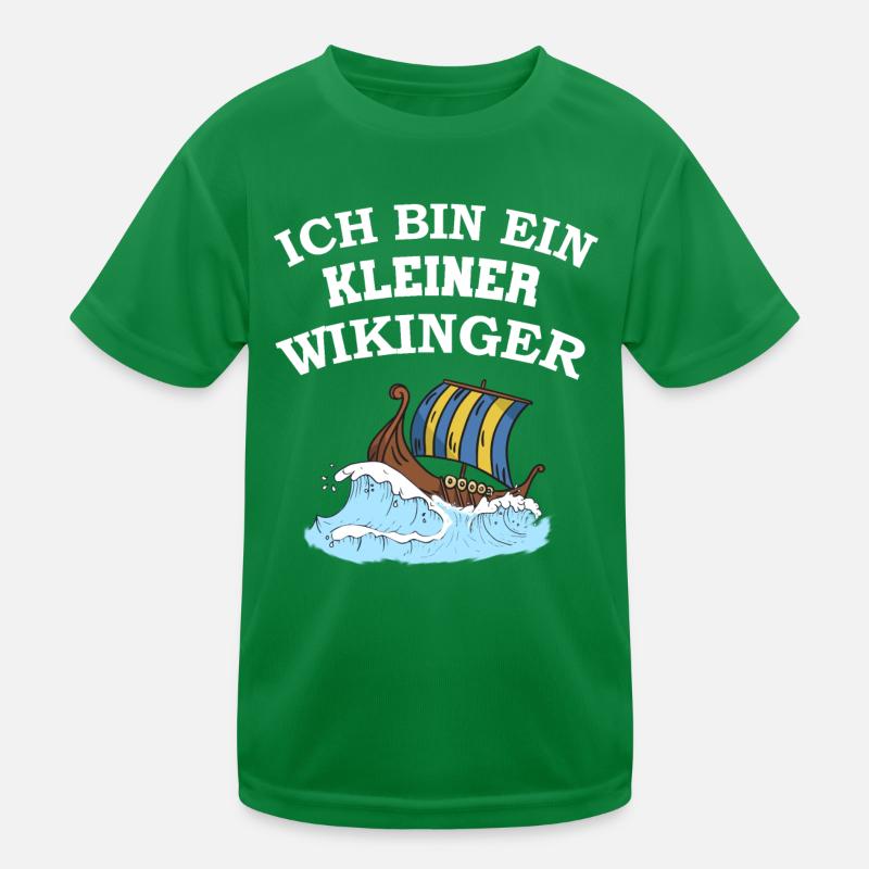 Ich bin ein kleiner Wikinger Boot mit Wellen Kinder Funktions-T-Shirt
