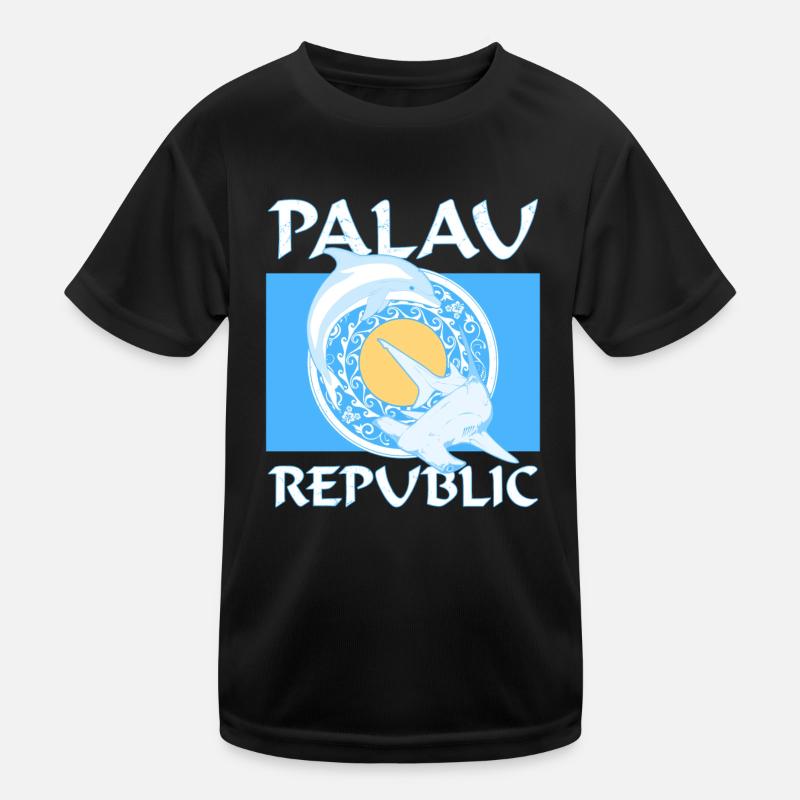 Requin-marteau et drapeau dauphin Palau T-shirt sport Enfant
