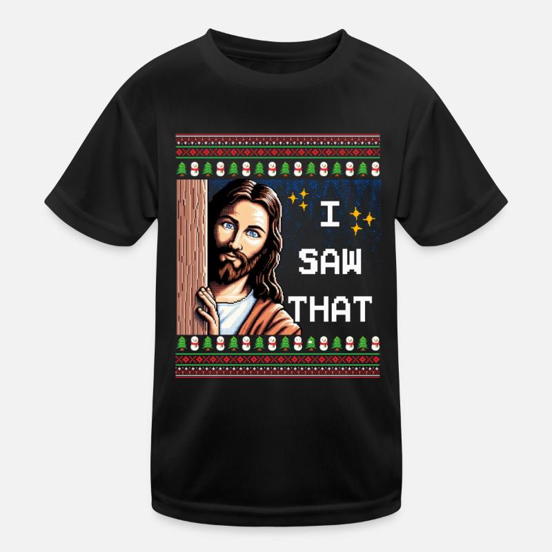 Ugly Hässlicher Weihnachtspulli Jesus Meme Kinder Funktions-T-Shirt