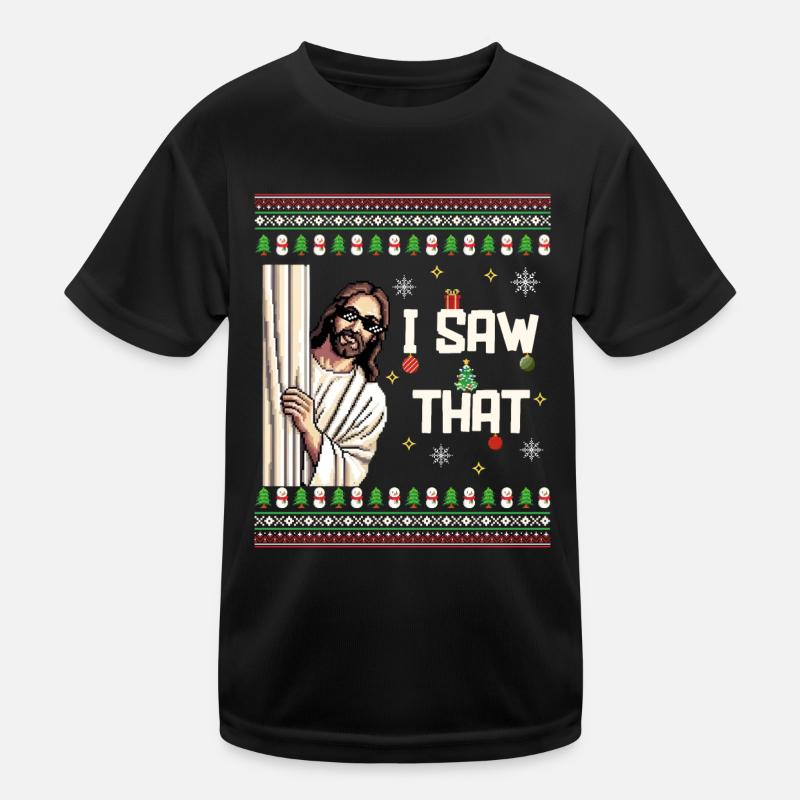 Ugly Hässlicher Weihnachtspulli Jesus Meme Kinder Funktions-T-Shirt