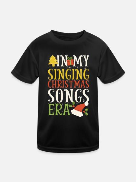Noël de Weihnachten à l’époque des chansons de Noël chantantes - T-shirt sport Enfant - noir - Devant