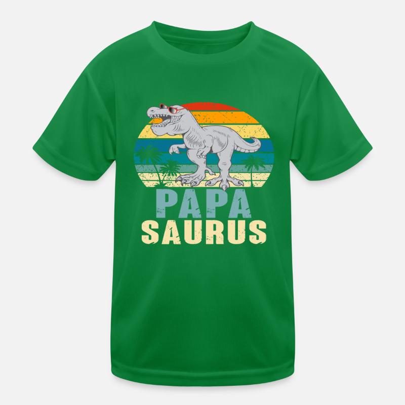 Papasaurus Father's Day Dinosaur T-Rex Gift Idea Kids Functional T-Shirt