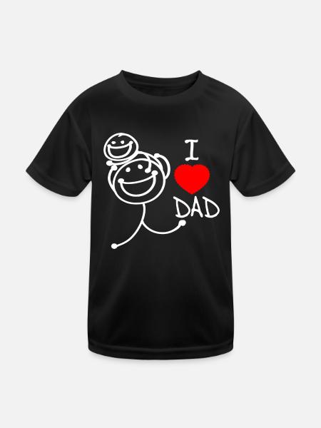 Ich liebe Papa DE - Kinder Funktions-T-Shirt - Schwarz - Vorne