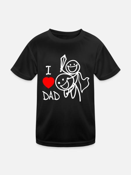 Ich liebe Papa DE - Kinder Funktions-T-Shirt - Schwarz - Vorne