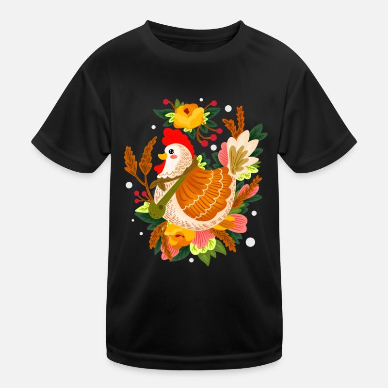 Mutter Huhn brütet Eier aus Hühnerzucht Kinder Funktions-T-Shirt