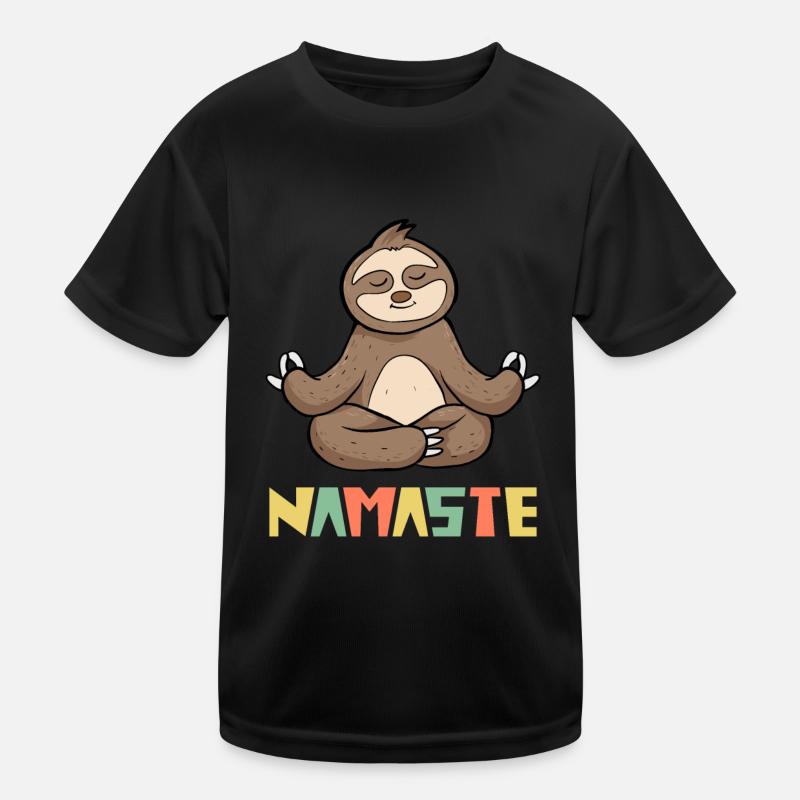 Yoga Meditation Sloth Namaste Kids Functional T-Shirt
