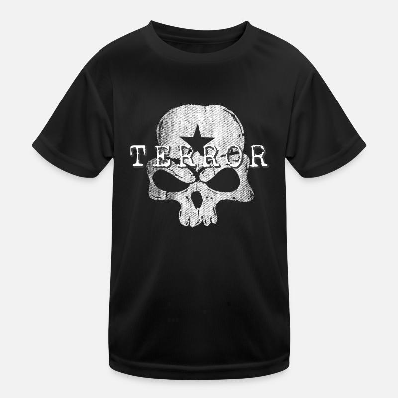 TERROR STAR RED LEFT SKULL Kids Functional T-Shirt