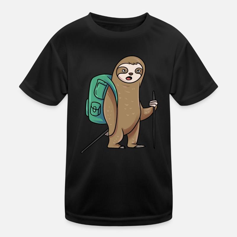 Lazy Hiker Sloth Hiking Kids Functional T-Shirt