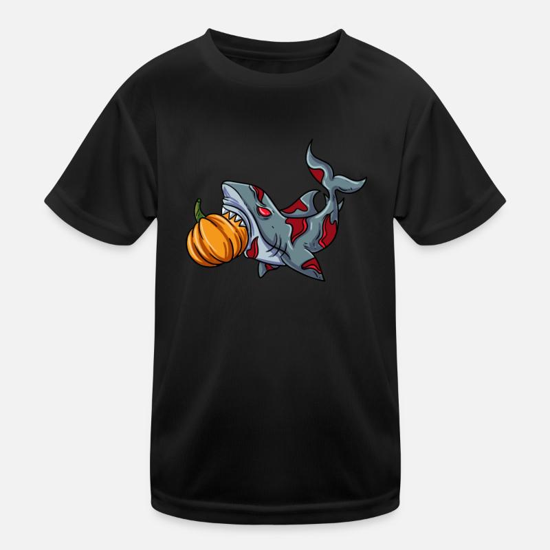 Halloween Hai Kinder Funktions-T-Shirt