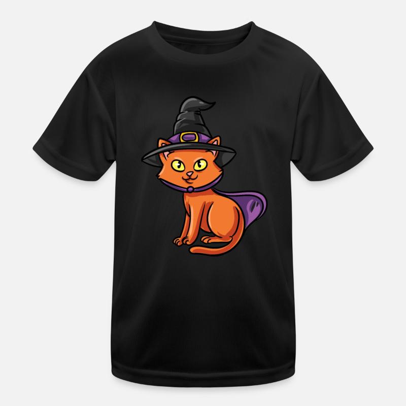 Hexe Katze Kinder Funktions-T-Shirt