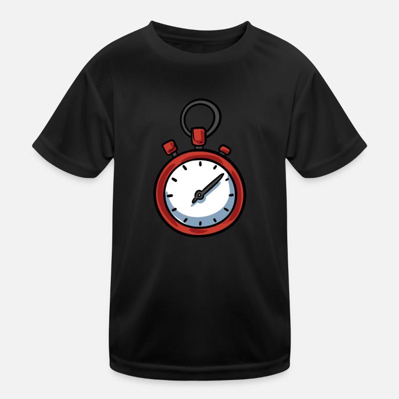 Uhr Stopuhr Kinder Funktions-T-Shirt