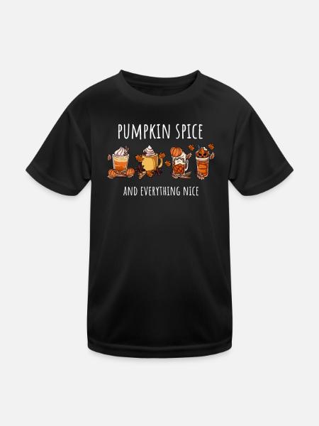 Tasse à café d’automne à la citrouille - T-shirt sport Enfant - noir - Devant