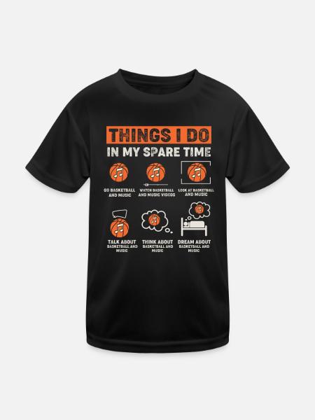 Basketteur de basket-ball - T-shirt sport Enfant - noir - Devant