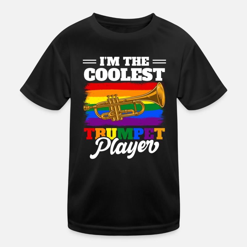 Trombone Jazz Music Trumpet Player Kids Functional T-Shirt