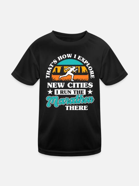 Marathon Competition Sport Ultramarathon Battle - Kids Functional T-Shirt - black - Front