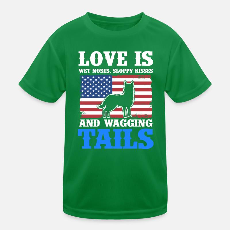 Flag Puppy Tail-wagging dog owner Kids Functional T-Shirt