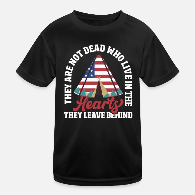 Tribe USA Flag Patriotic Indians Kids Functional T-Shirt