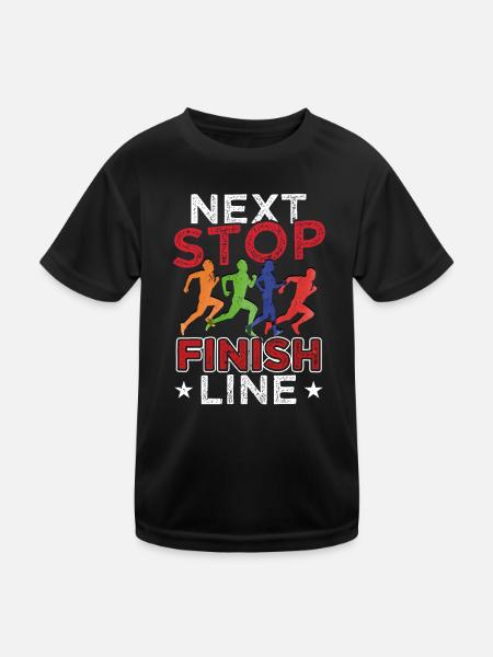 Sport Running Runners Marathon runners - Kids Functional T-Shirt - black - Front