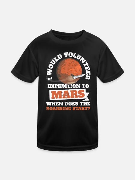 Astrologen Mars Himmelsbeobachter Raumfahrt - Kinder Funktions-T-Shirt - Schwarz - Vorne