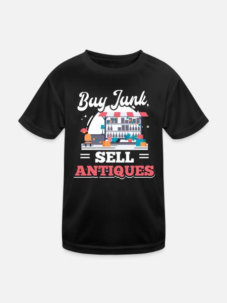 Tauschbörse Basar Kaufen Schrott Verkaufen Antiqui - Kinder Funktions-T-Shirt - Schwarz - Vorne