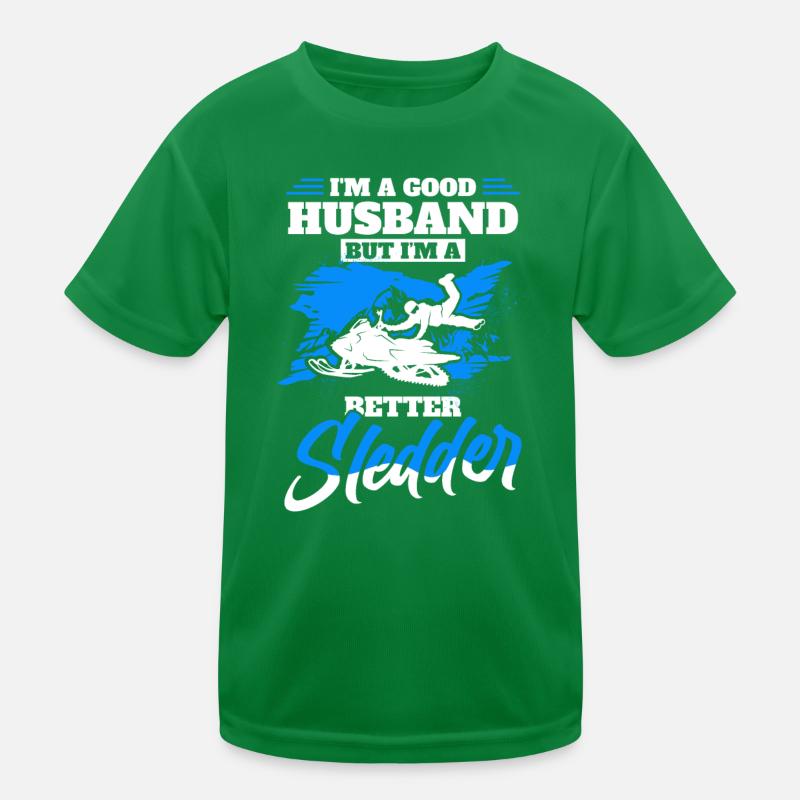 Snowmobiling Snow lovers Sledging Kids Functional T-Shirt