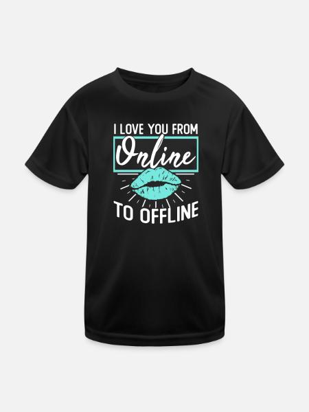 Long-distance couple engagement - Kids Functional T-Shirt - black - Front