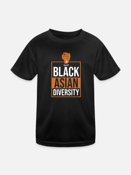 Blasin Histoire Mois Moitié Noir Asiatique - T-shirt sport Enfant - noir - Devant