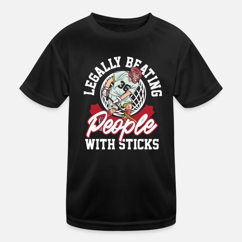 LAX Sticks Spiel Verteidiger Lax Ball Torwart Kinder Funktions-T-Shirt