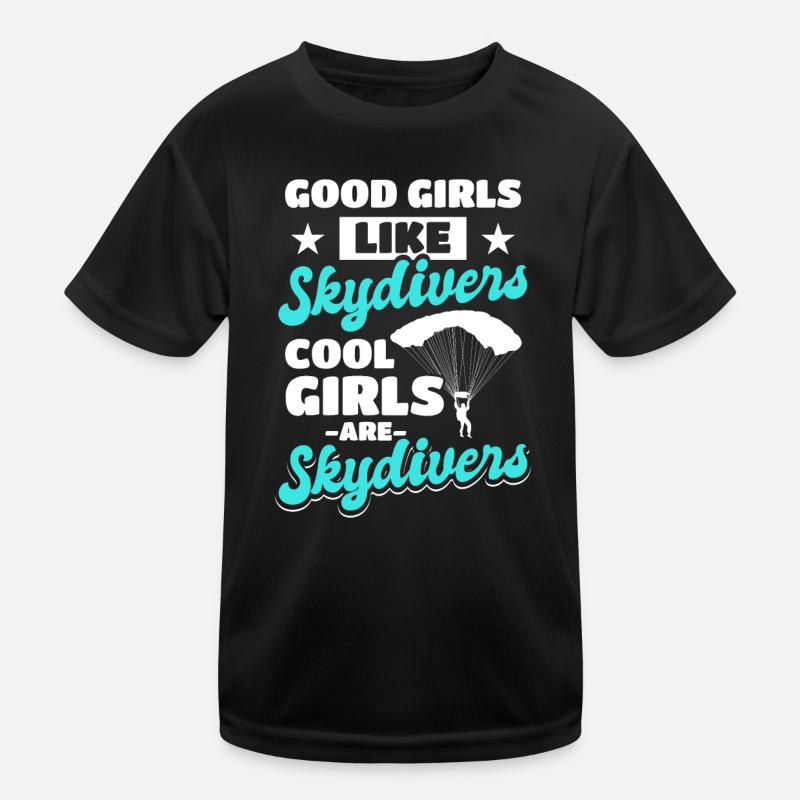 Coole Mädchen sind Fallschirmspringer Kinder Funktions-T-Shirt