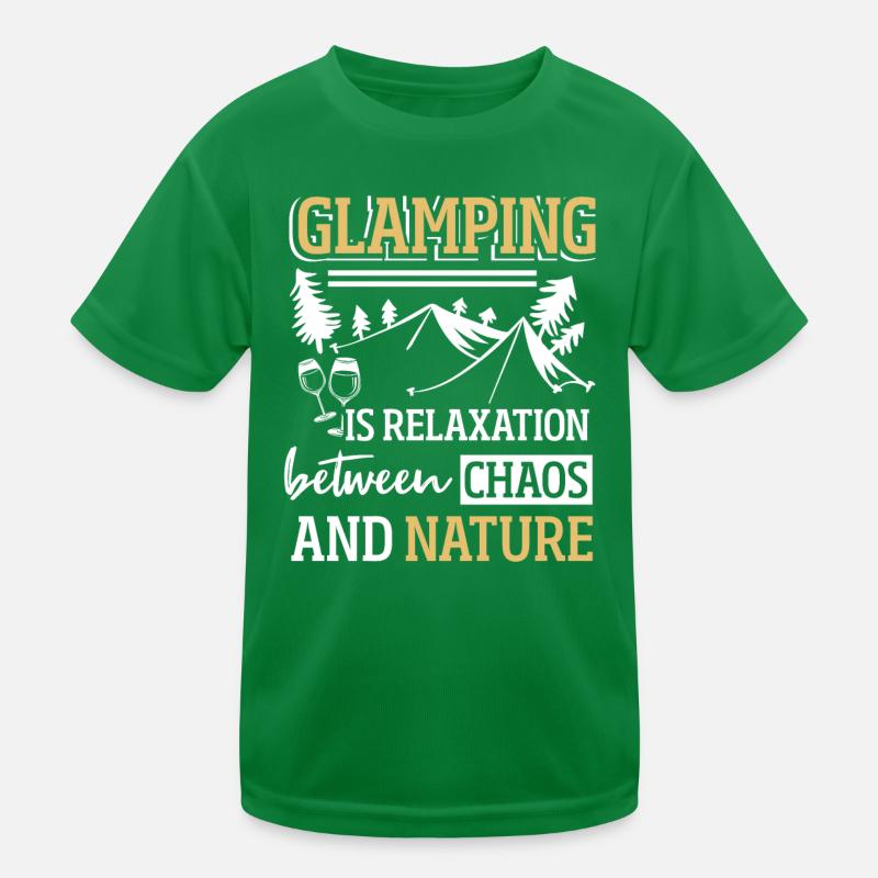 Glamping Glamorous Camping Kids Functional T-Shirt