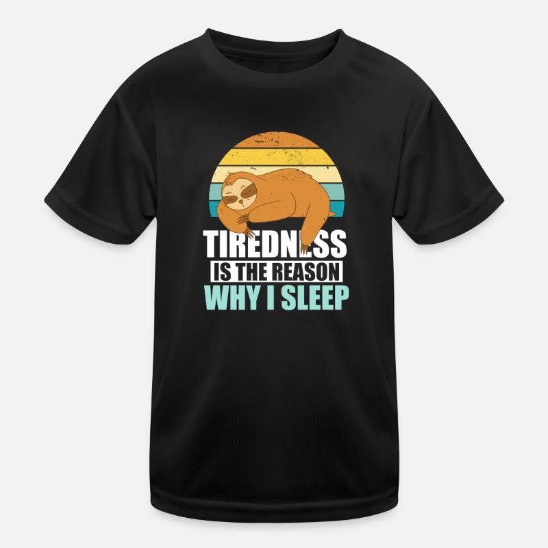 Müdigkeit Schlaf Müde Faultier Kinder Funktions-T-Shirt
