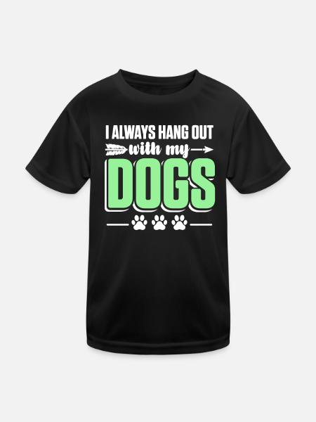 Canine Paw Pet Owner Puppy Dog Trainer - Kids Functional T-Shirt - black - Front