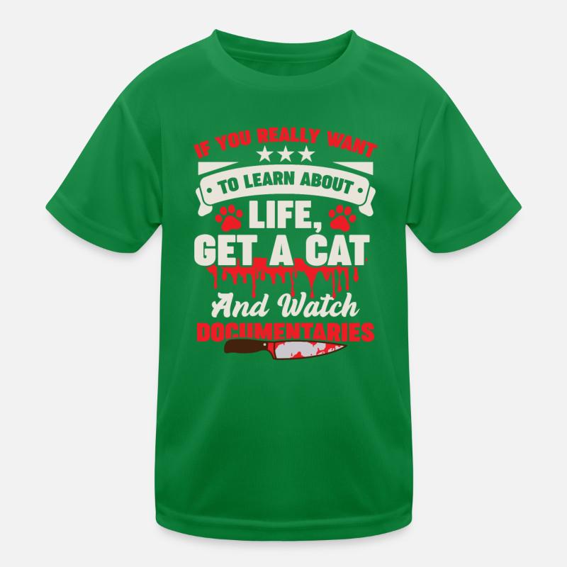 Feline Documentaries Thriller Cat Owners Kids Functional T-Shirt