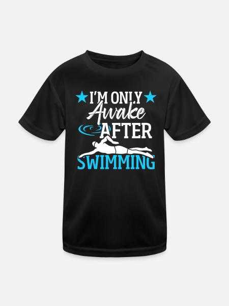 Indoor swimming pool Sport - Kids Functional T-Shirt - black - Front