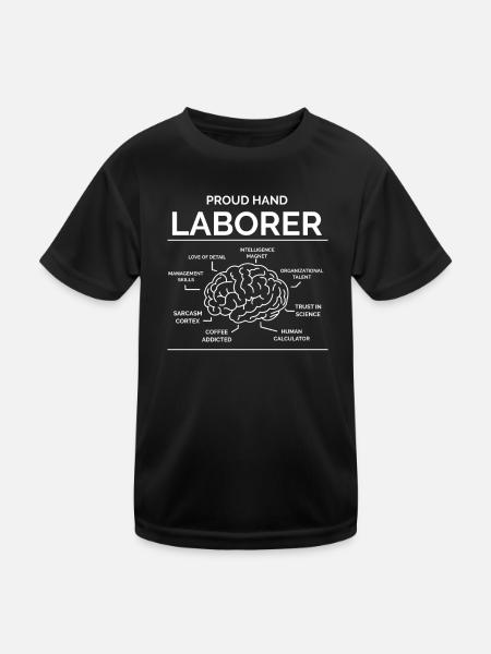 Handlanger Handwerker - Kinder Funktions-T-Shirt - Schwarz - Vorne