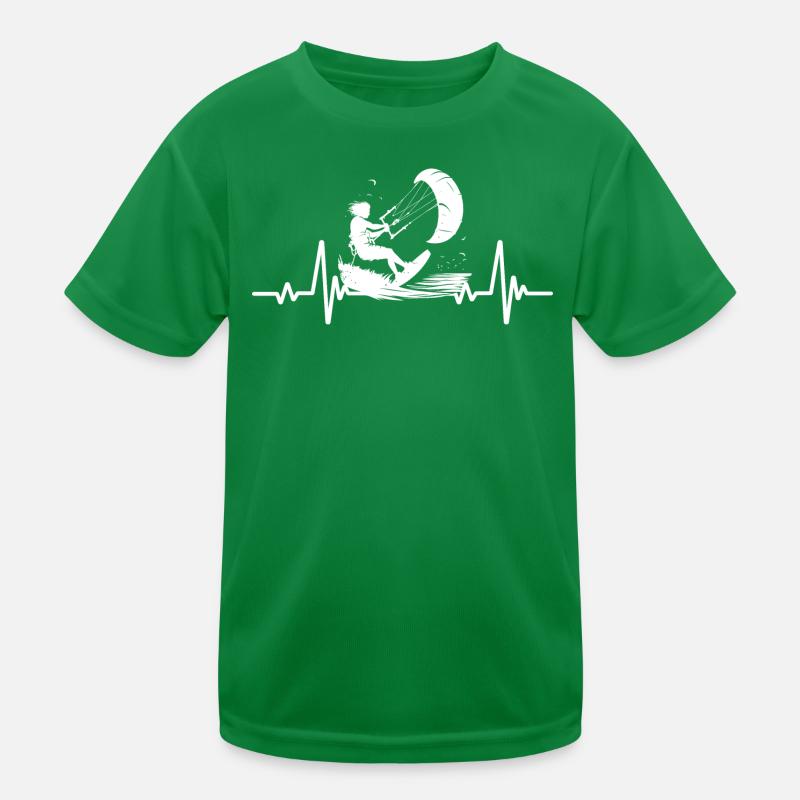 Kitesurfen - Battement de Coeur - Heartbeat Kinder Funktions-T-Shirt
