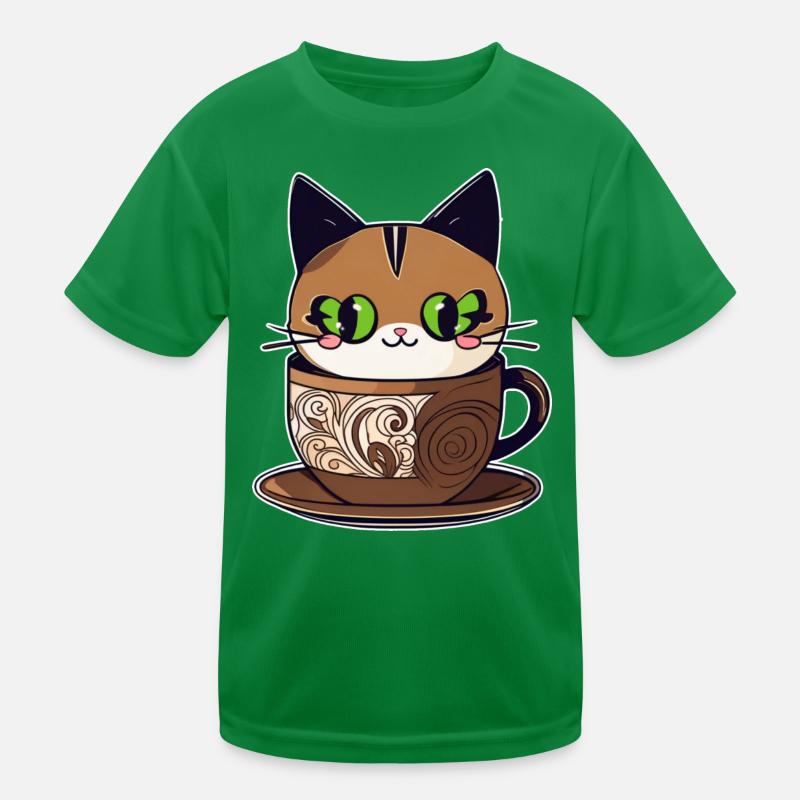 Chat de café mignon T-shirt sport Enfant