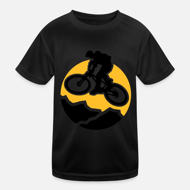 MountainBiker3 - Kinder Funktions-T-Shirt - Schwarz