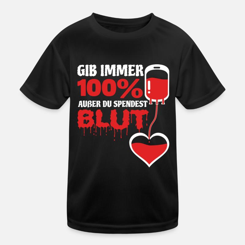 Spende Blut Blutspendedienst Blutspender Geshenk Kinder Funktions-T-Shirt