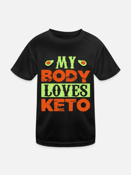 Mon corps aime le céto - T-shirt sport Enfant - noir - Devant
