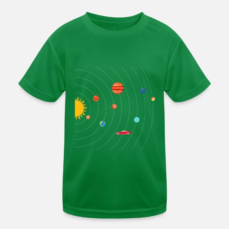 Tesla in Space Solar System SpaceX Kids Functional T-Shirt
