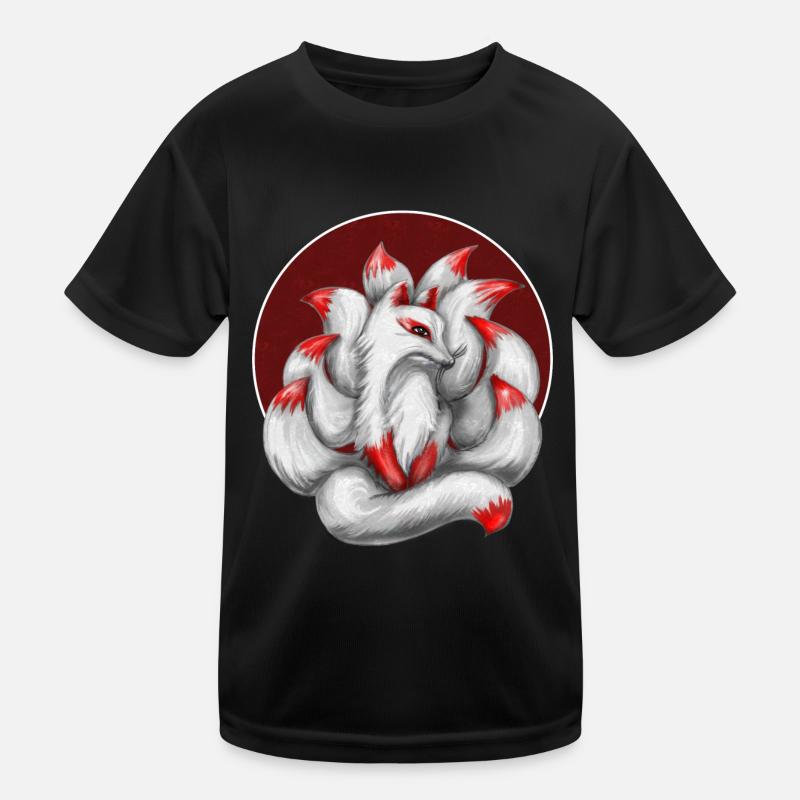 Nine-tailed fox - Kids Functional T-Shirt - black