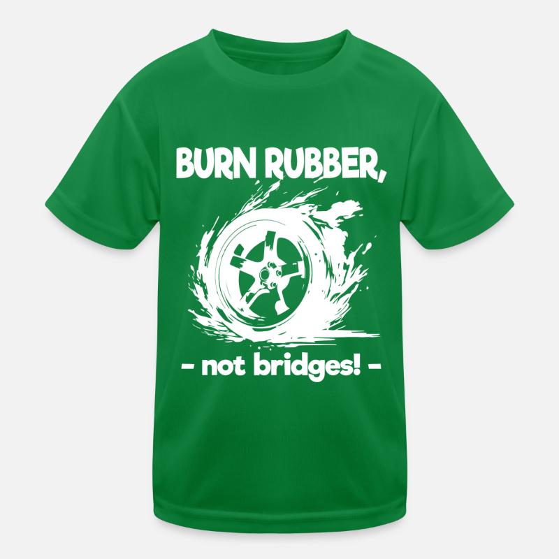 Burn Rubber Burnout Auto Tuning Car Drifting Drift Kinder Funktions-T-Shirt