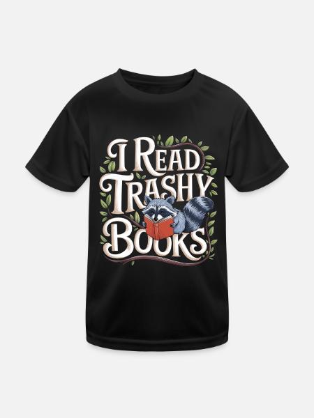 I Read Trashy Books 14 - Kinder Funktions-T-Shirt - Schwarz - Vorne